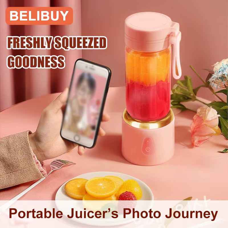 530ML Electric Juicer Portable Smoothie Blender USB Rechargeable Multifunction Fruit Mixer Machine Mini Juicer Maker Blender Cup